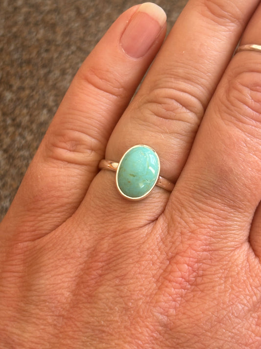 Oval Turquoise Ring | Size 8