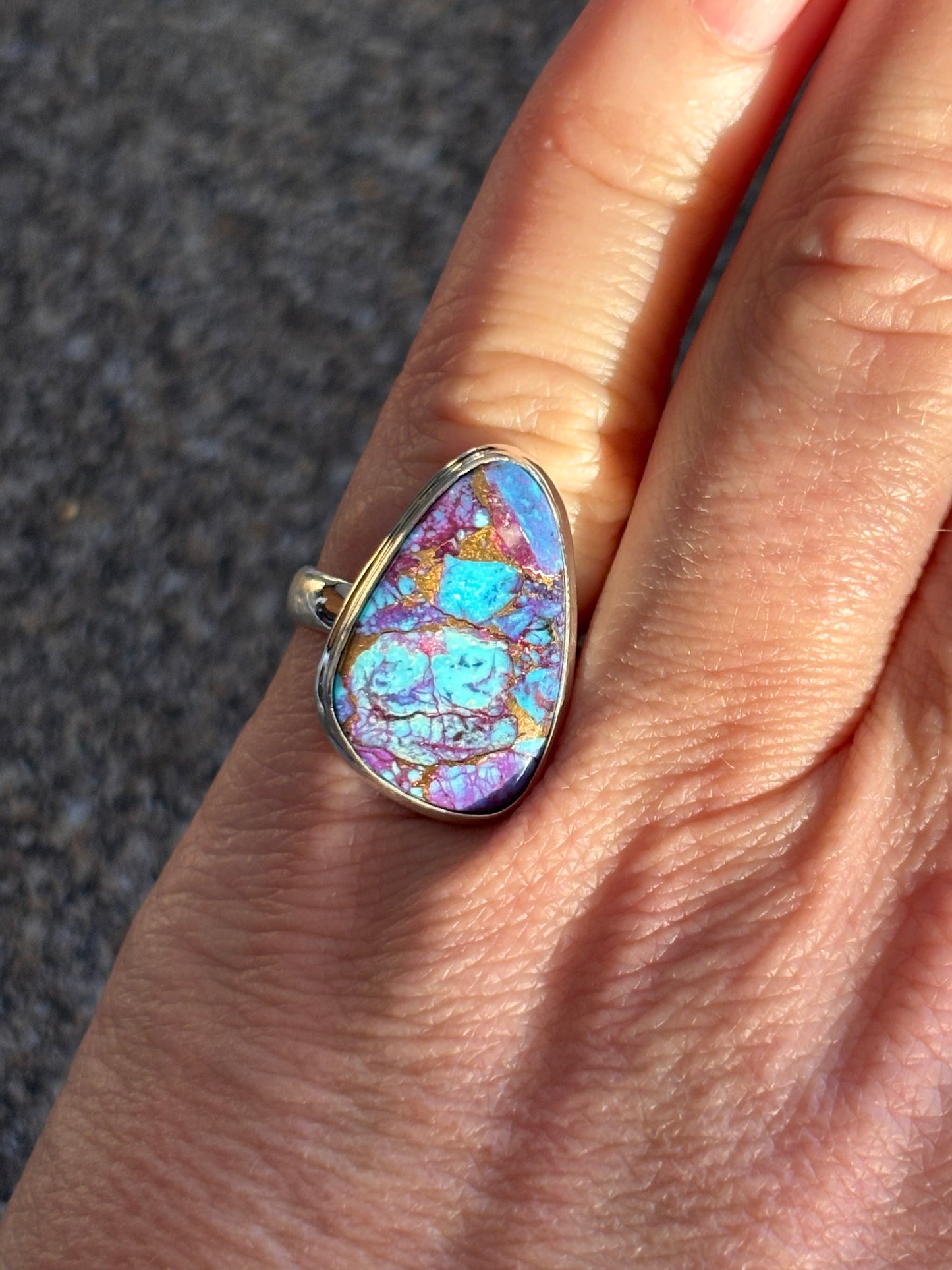 Purple Copper Turquoise Ring | Size 6