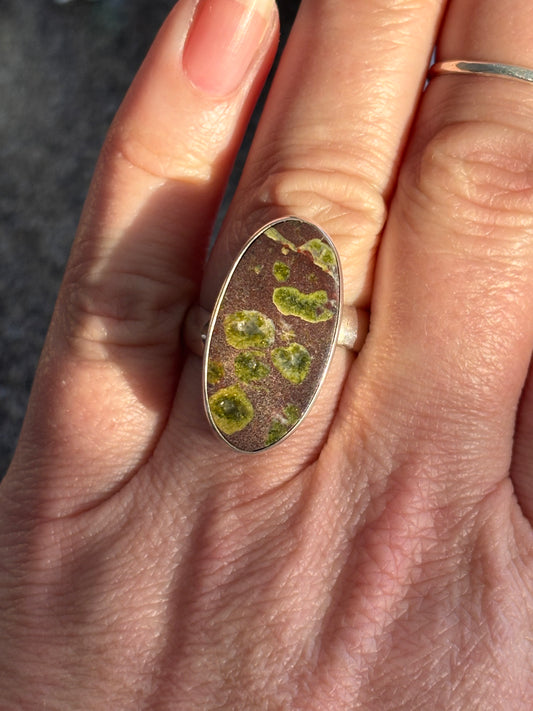 Lily Pad Jasper Ring | Adjustable