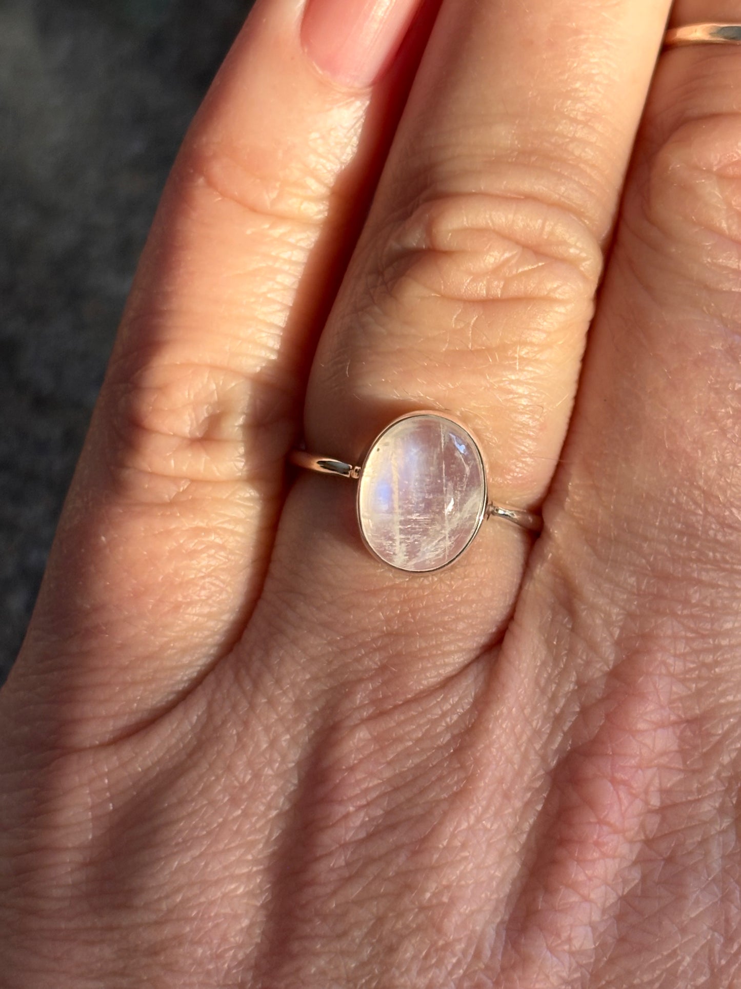 Rainbow Moonstone Ring | Size 7