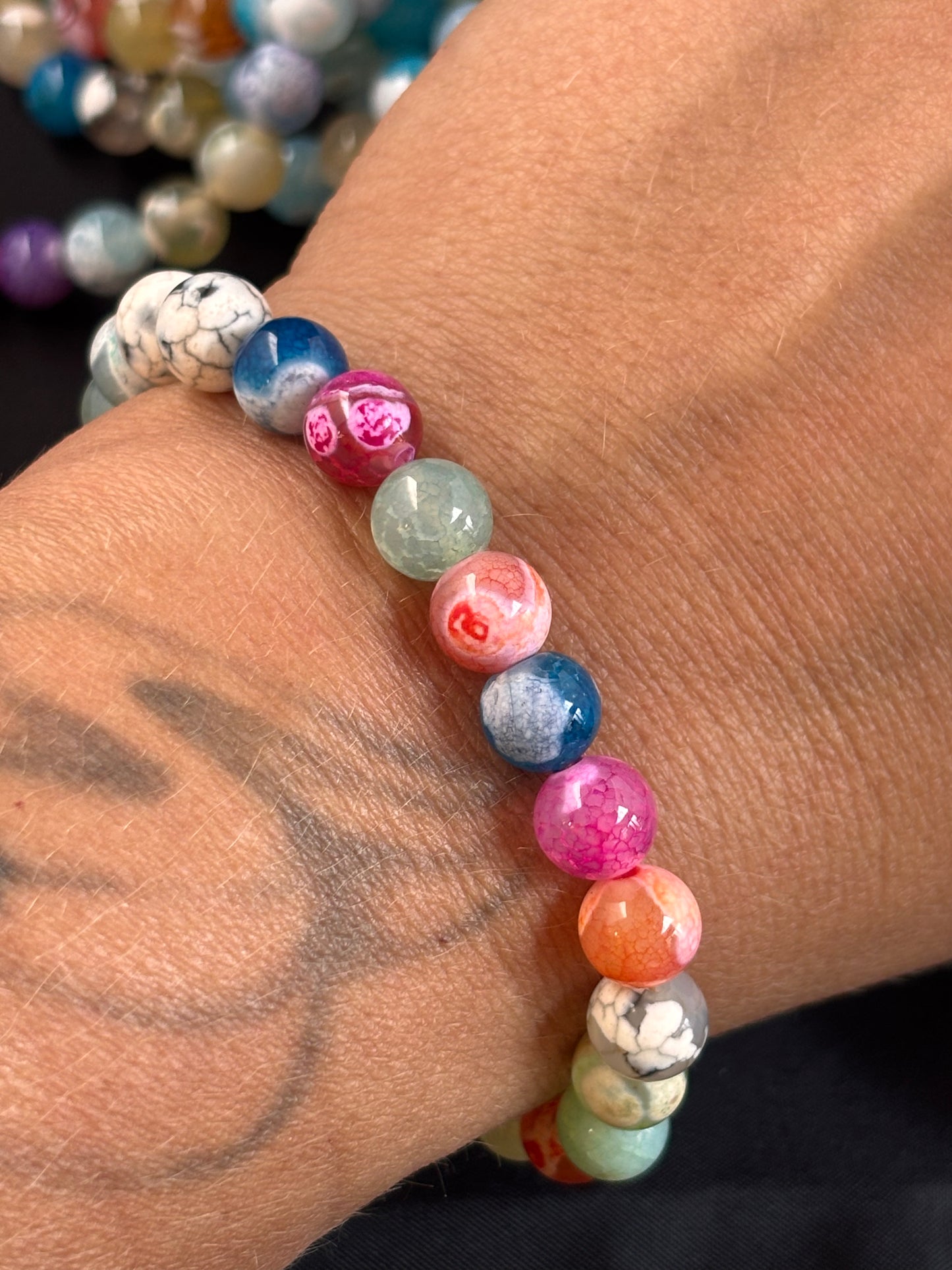 Fire Agate 8mm stretch bracelet