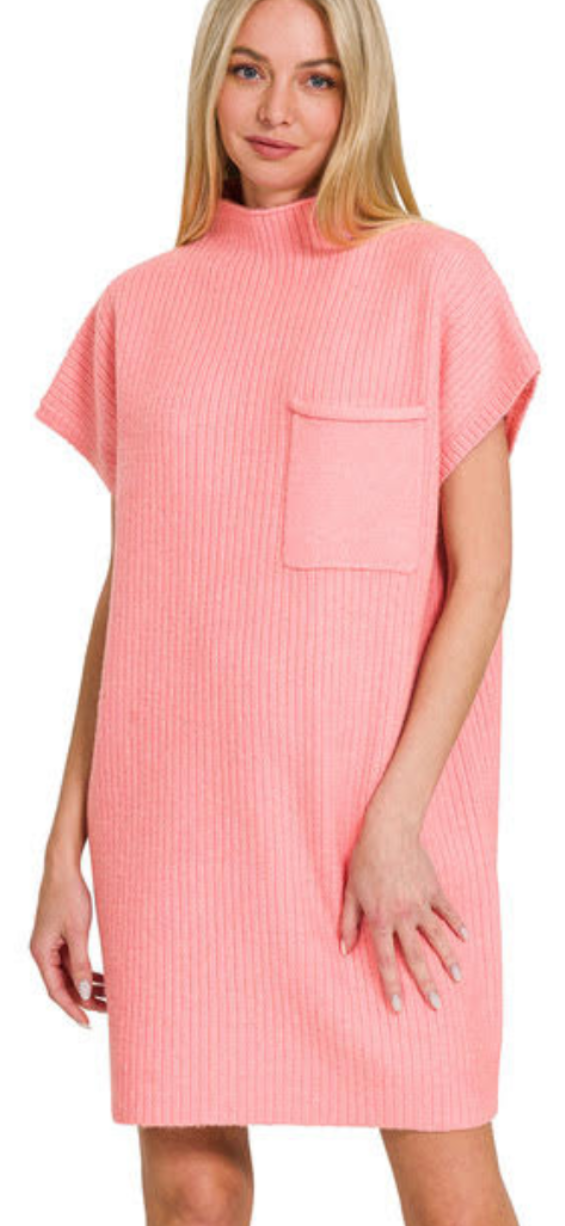 Short Sleeve Sweater Mini Dress