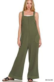Knit Wide Leg Overalls