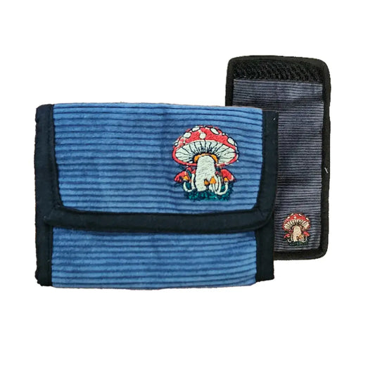 Corduoy Wallet w/ Mushroom Embroidery