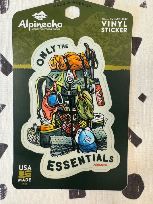 Only the Essentials all weather vinyl sticker by Alpinecho