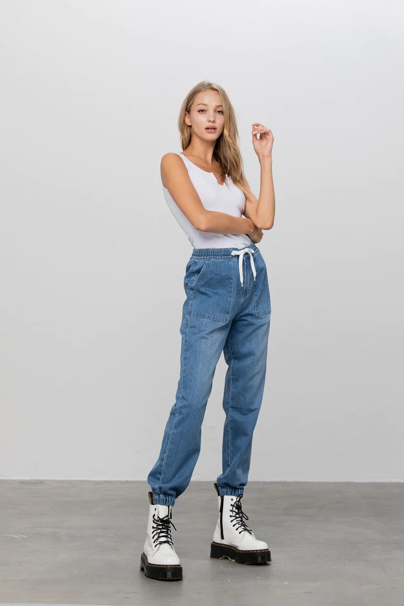 High Waisted Jean Jogger