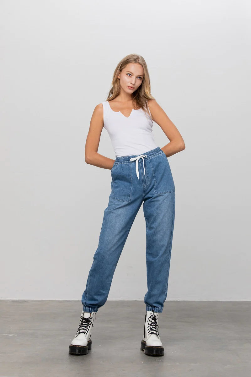 High Waisted Jean Jogger