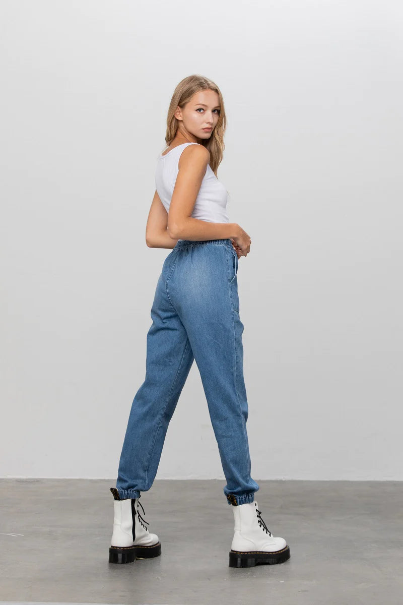 High Waisted Jean Jogger