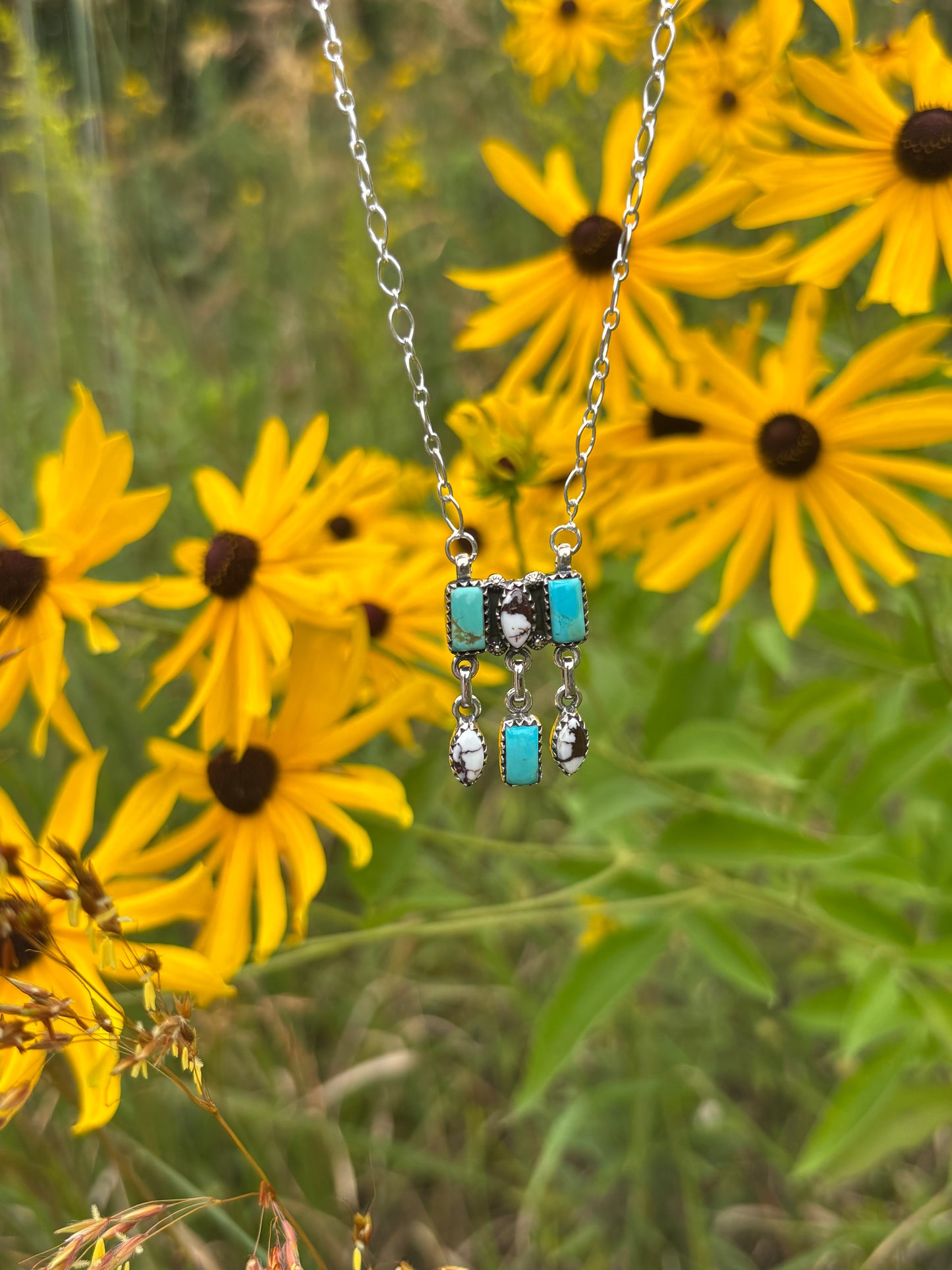 Kingman Turquoise & Wild Horse Necklace