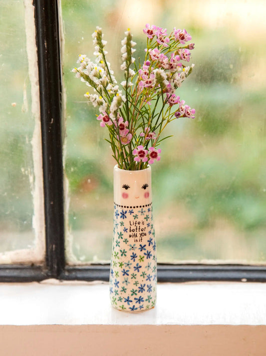 Folk Friend Bud Vase