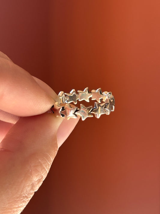 Sterling Star Eternity Band Ring | Size 9