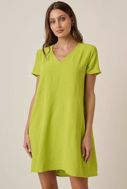 Airflow V-Neck Short Sleeve Shift Dress