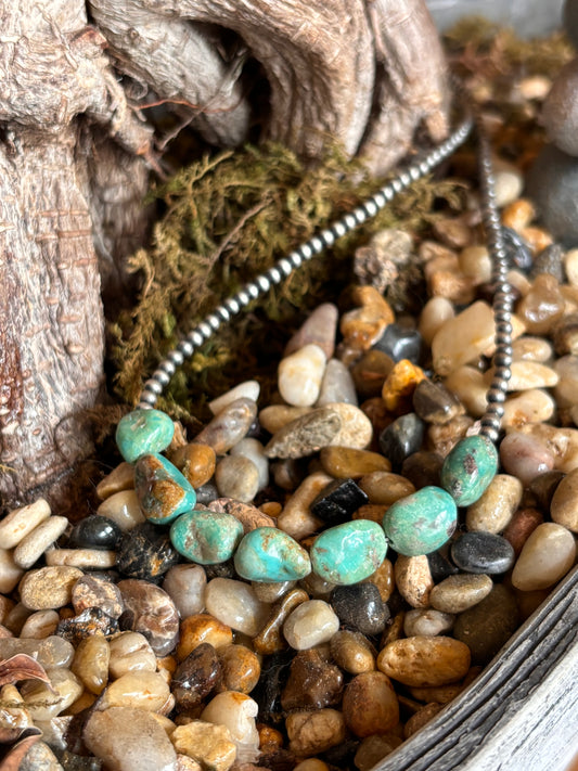 Turquoise Sterling Pearls Necklace