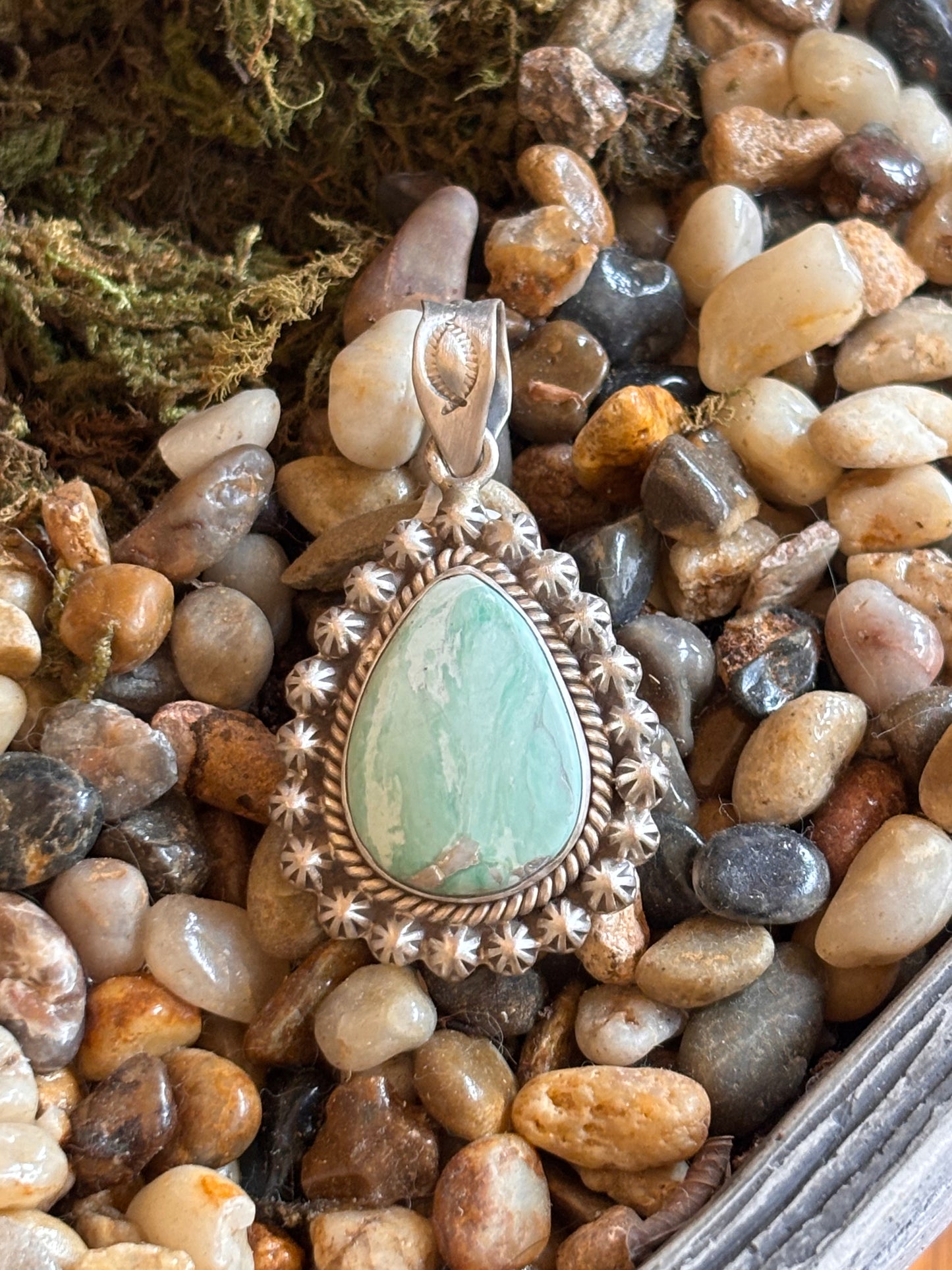 Broken Arrow Variscite Pendant