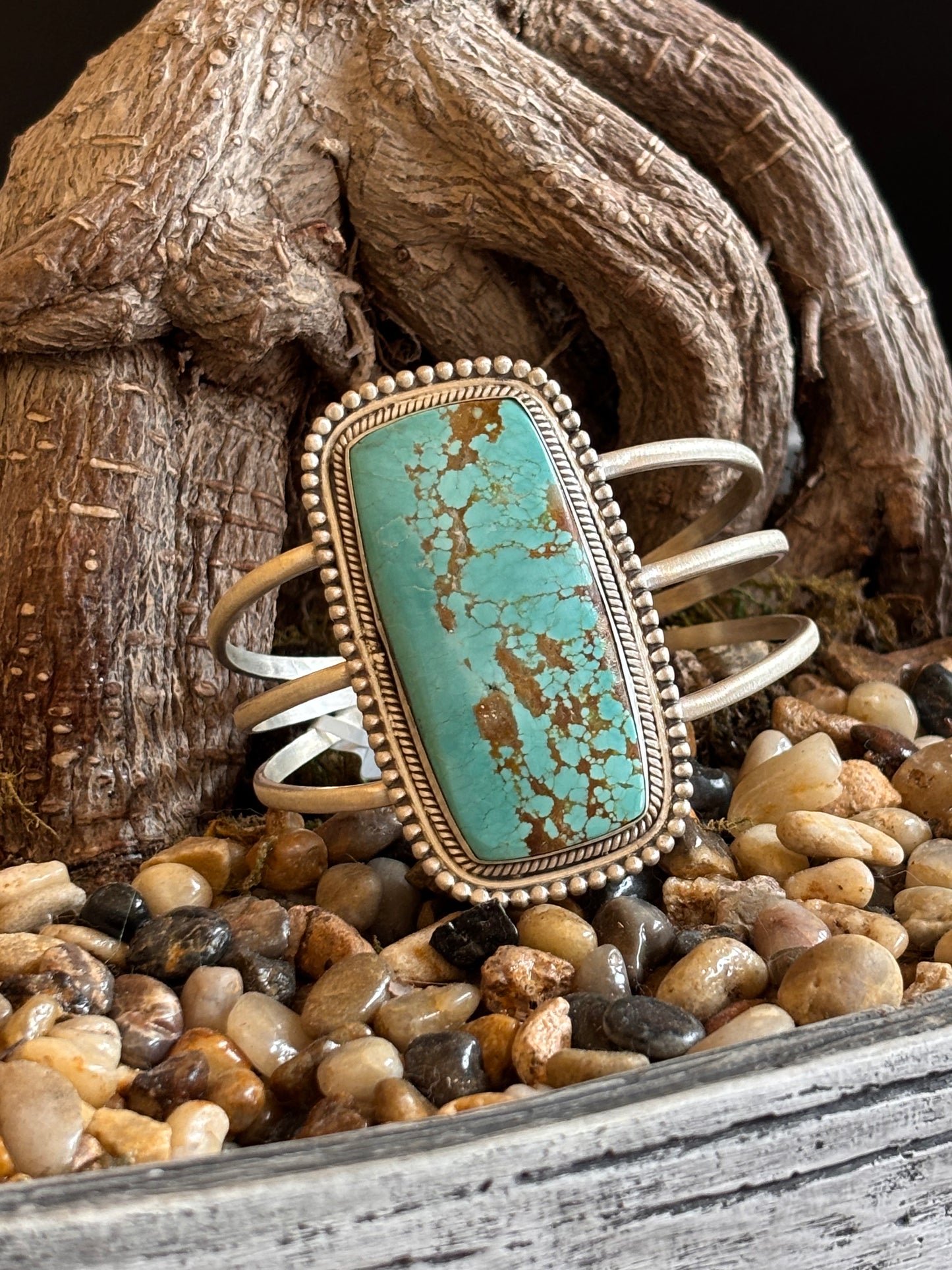 Number 8 Turquoise Cuff Bracelet
