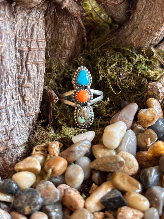 Triple-Stone Premium Turquoise Ring | 8.5