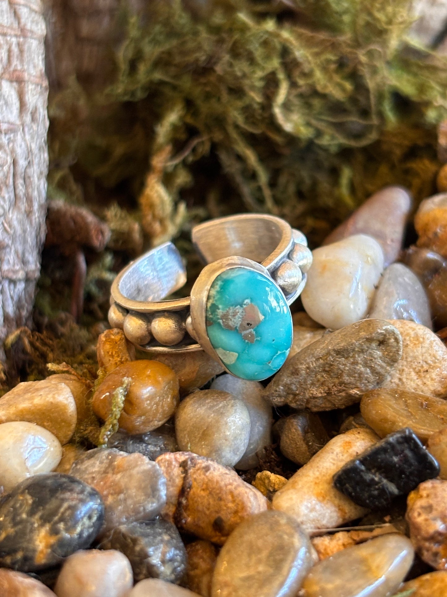 White Water Turquoise Ring | Adjustable