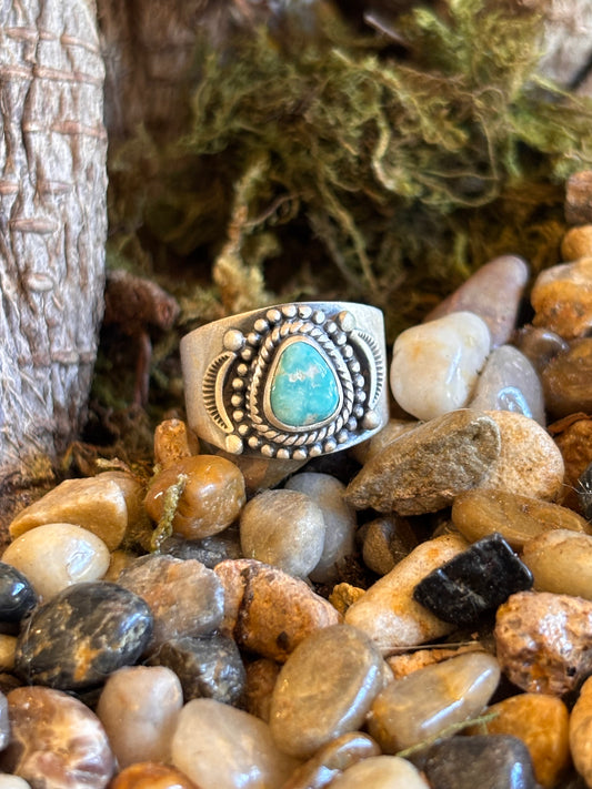 White Water Turquoise Ring | Size 7