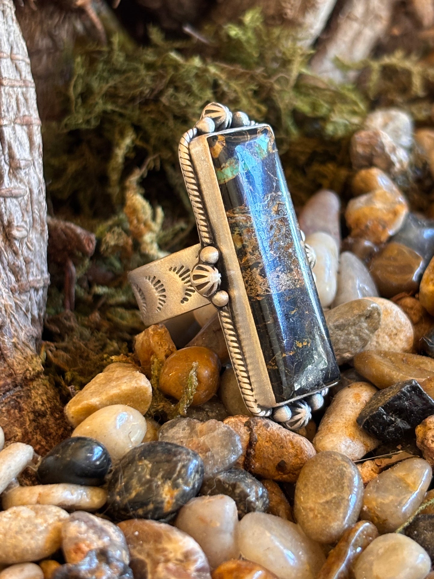 Black Jack Turquoise Ring | Adjustable