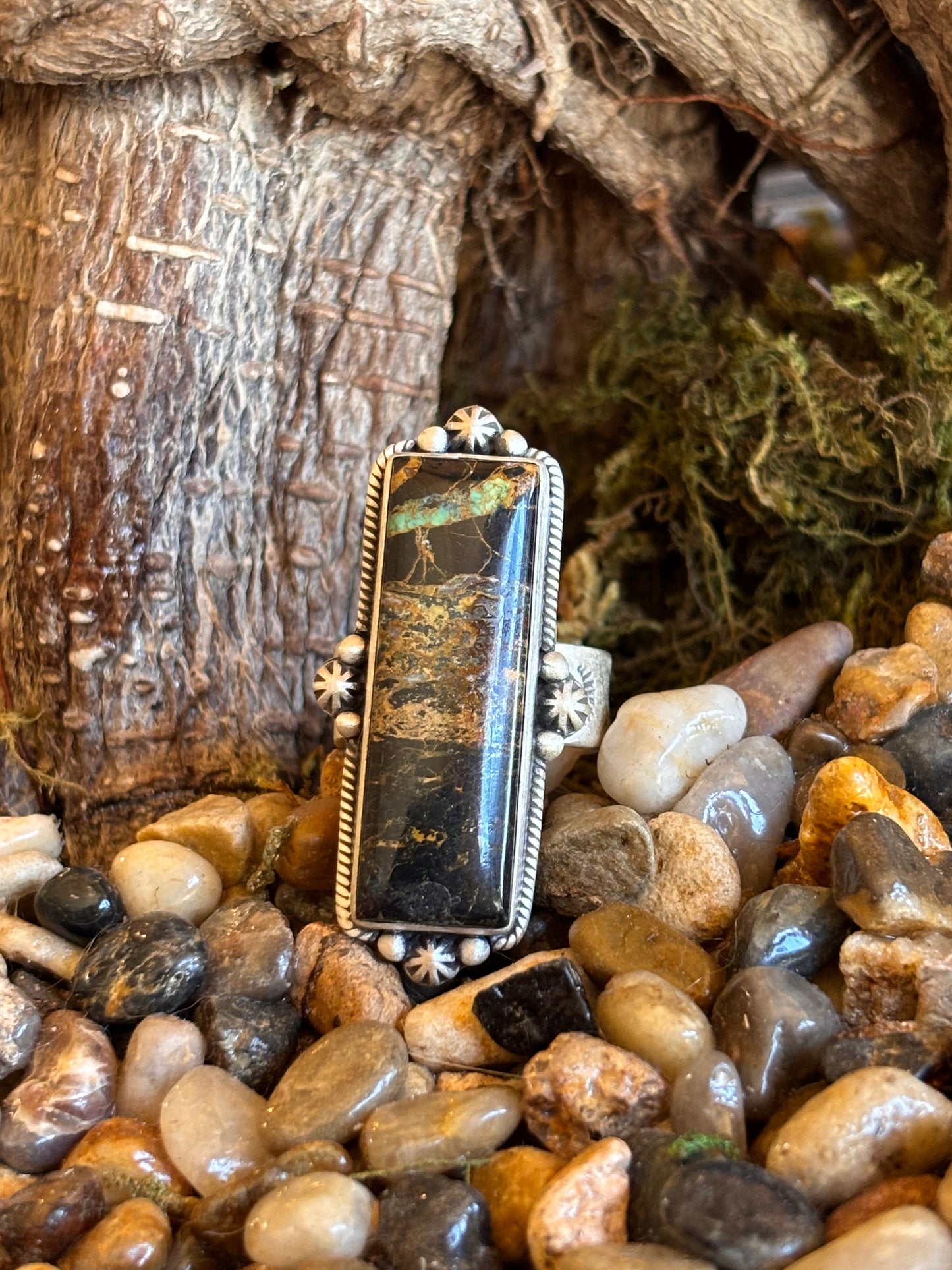 Black Jack Turquoise Ring | Adjustable