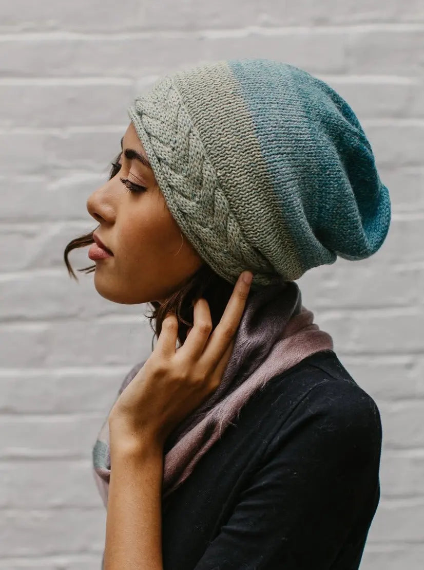 Alpaca Braided Ombré Beanie