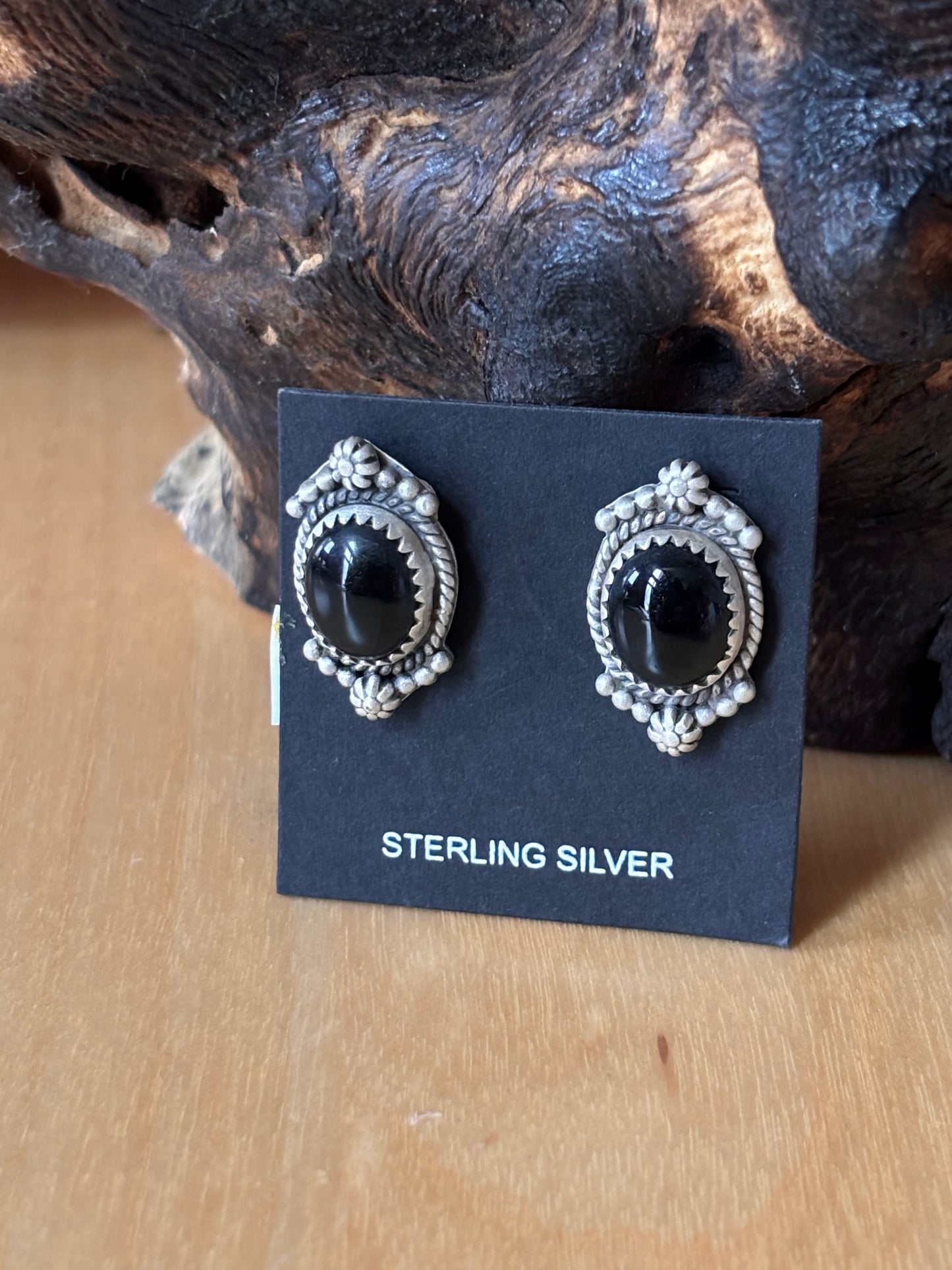 Black Onyx post Earrings