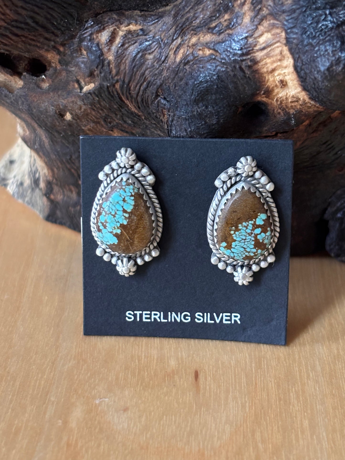 Number 8 Turquoise post Earrings