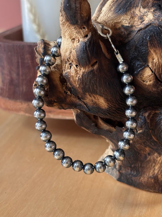 Native Strung Navajo Pearls 6mm 7.5”