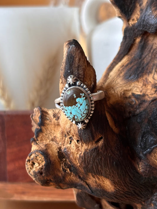 Number 8 Turquoise Ring | Adjustable