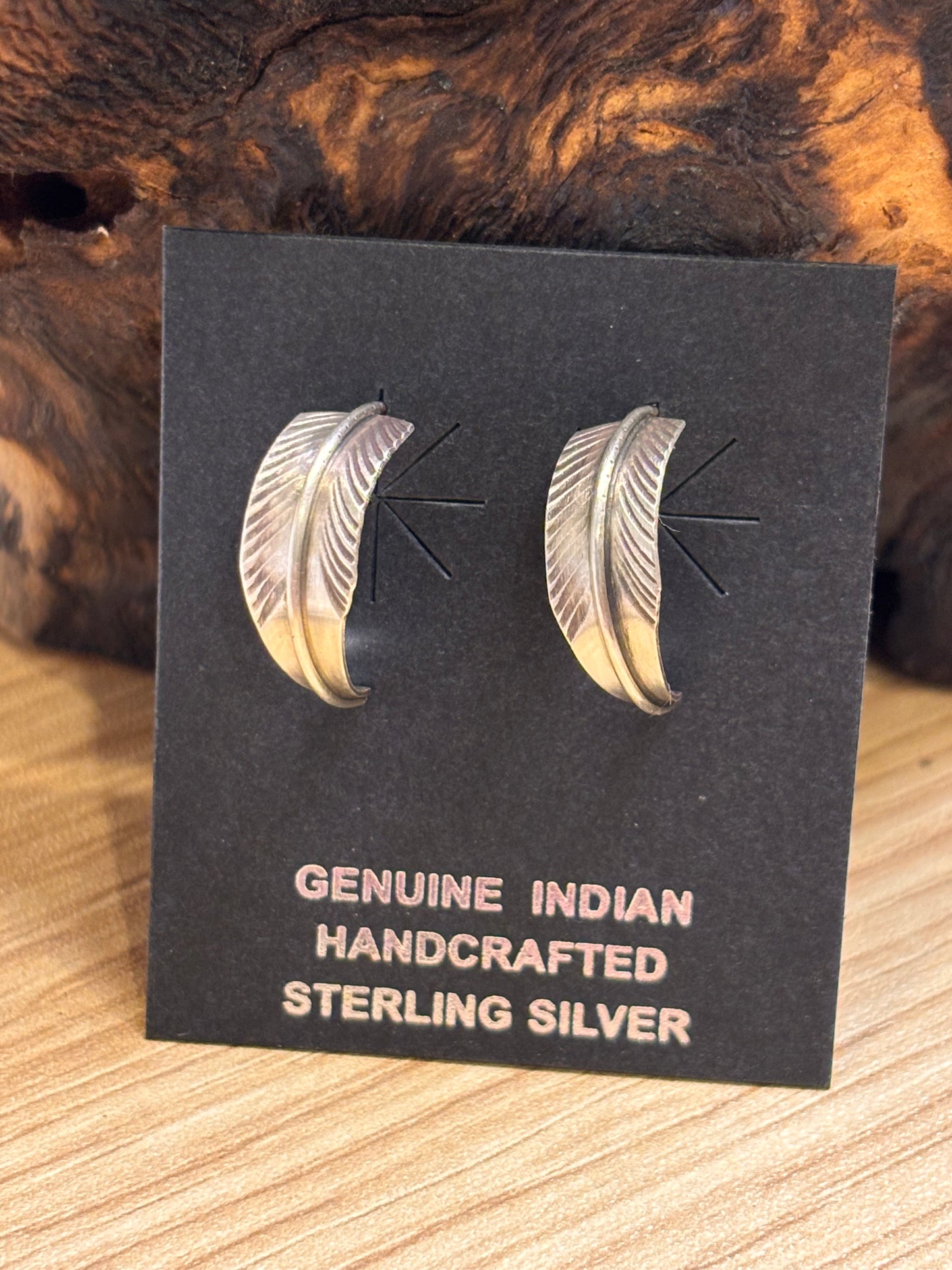 Navajo Feather post Earrings made by Chris Charley **EARRINGS ONLY**