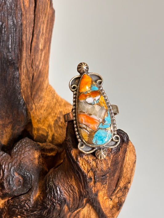 Spiny Oyster Turquoise Ring | Size 10