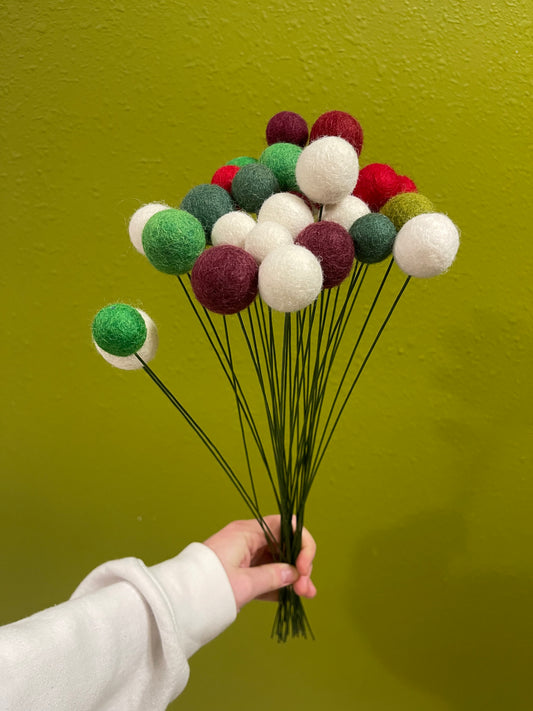 Billy Ball Felt Flower Stem