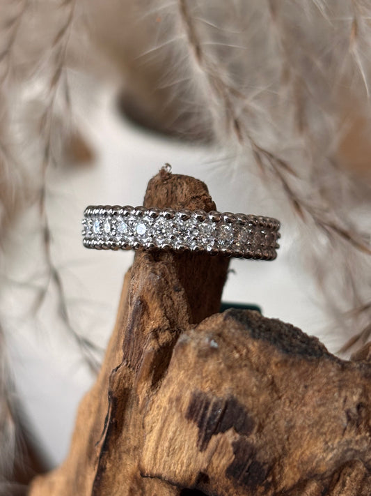Moissanite Eternity Band Ring with Round Stones