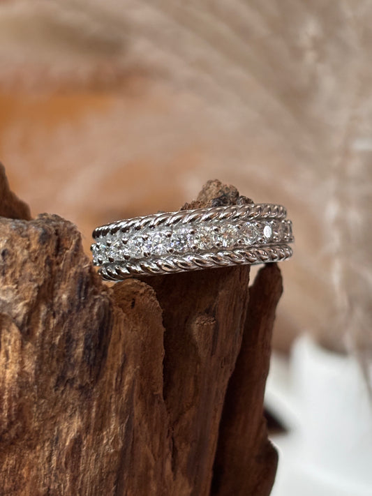 Moissanite Anniversary Band Ring