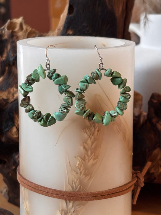 Turquoise Circle Dangle Earrings