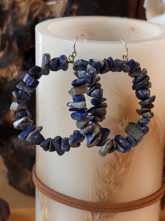Lapis Circle Earrings