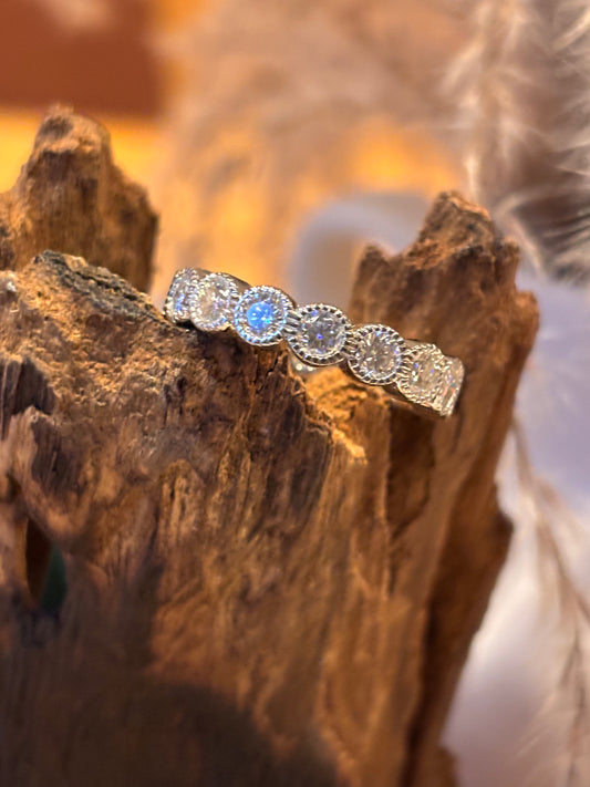 Moissanite Eternity Band Ring Rounds