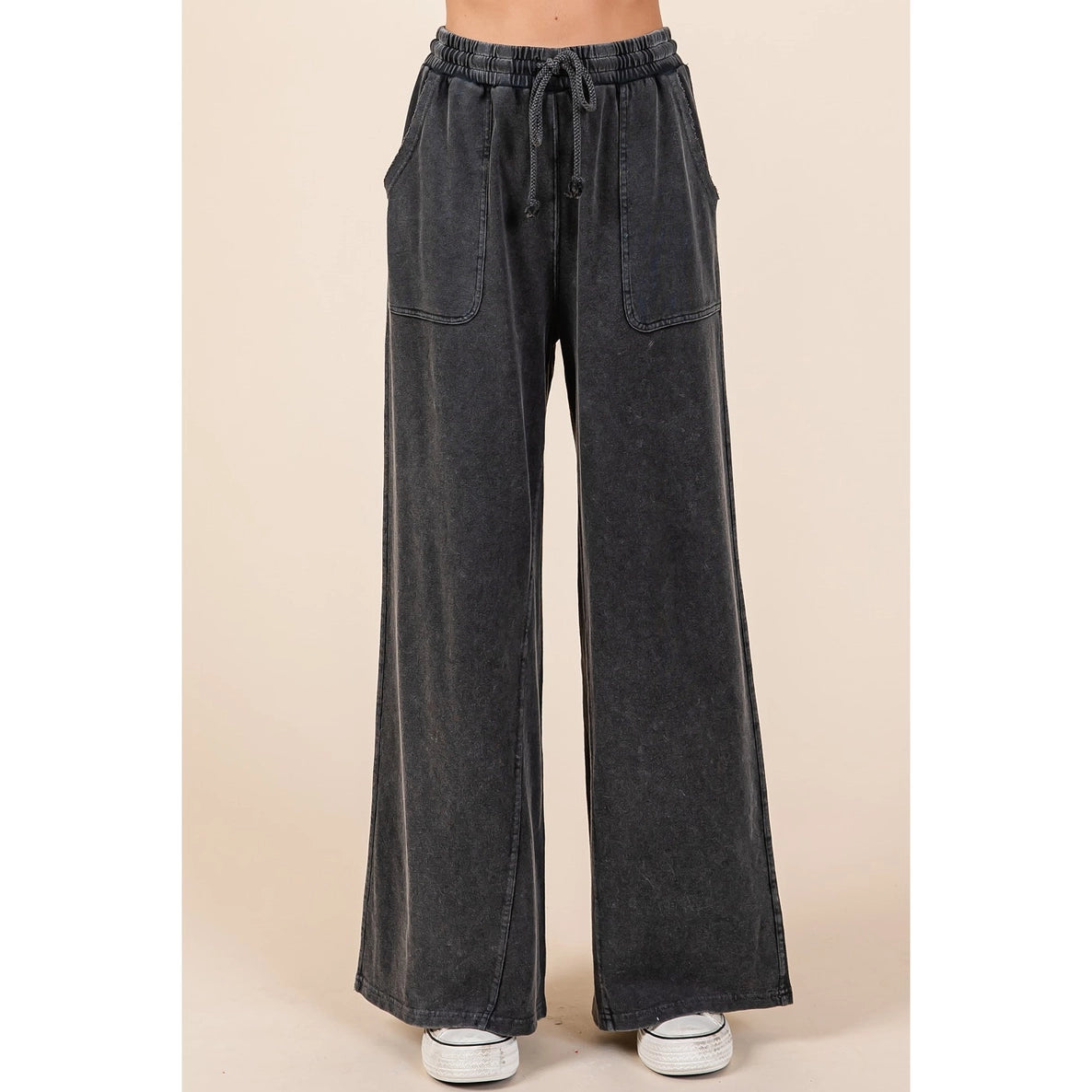 Mineral Wash French Terry Wide Leg Pants
