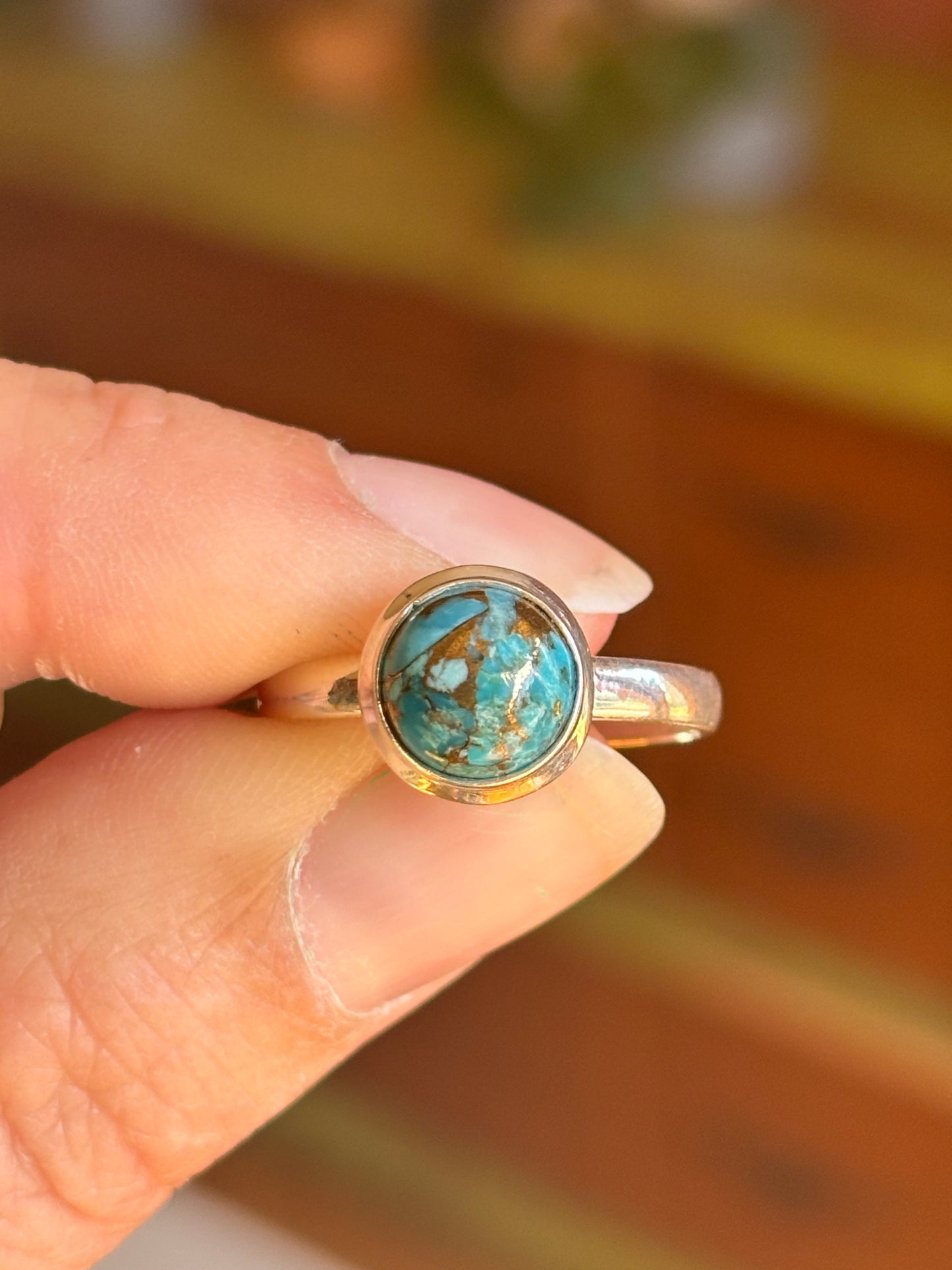 Turquoise Silver Ring  | Size 8 3/4