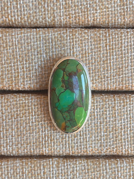 Green Copper Turquoise Ring | Size 4 3/4