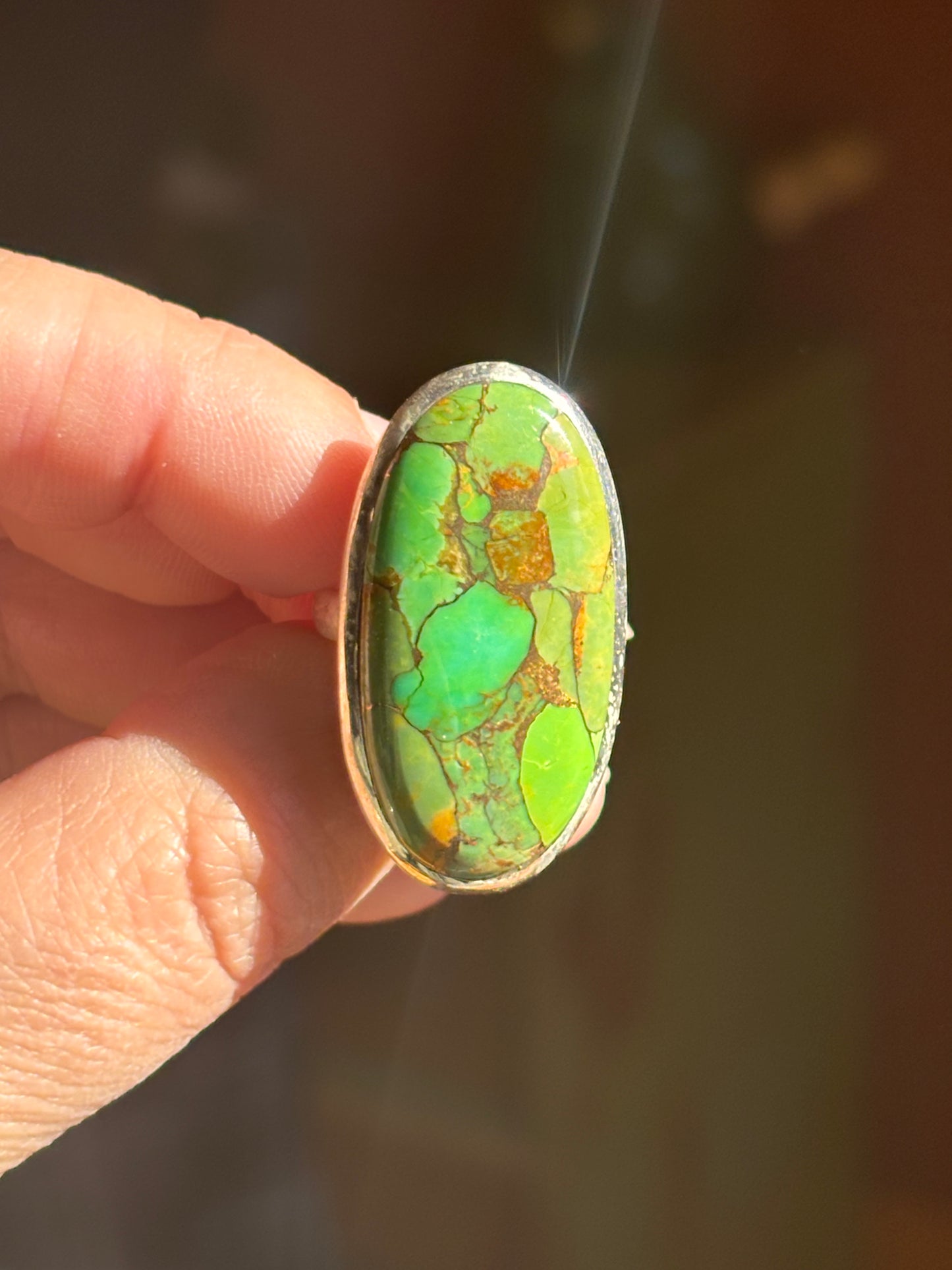 Green Copper Turquoise Ring | Size 4 3/4