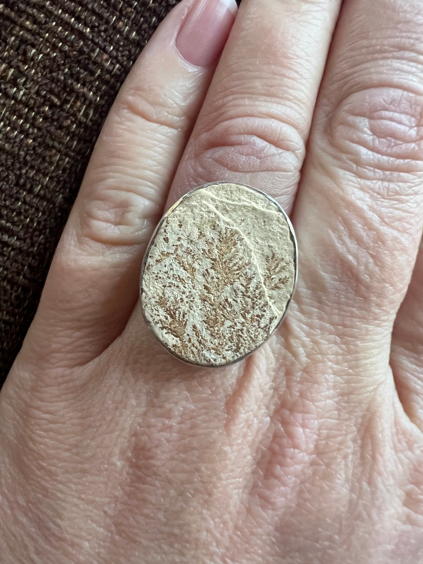 Psilomelane Dendrite Ring | Adjustable