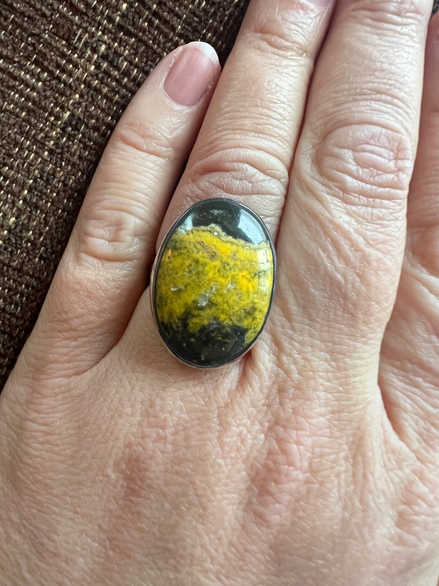 Bumble Bee Jasper Ring | Size 7