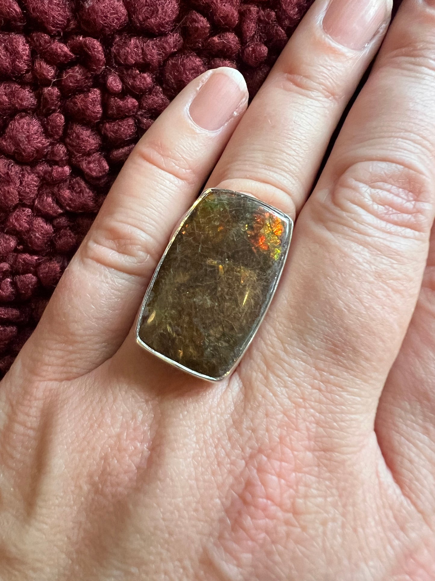 Ammolite Ring |  Adjustable