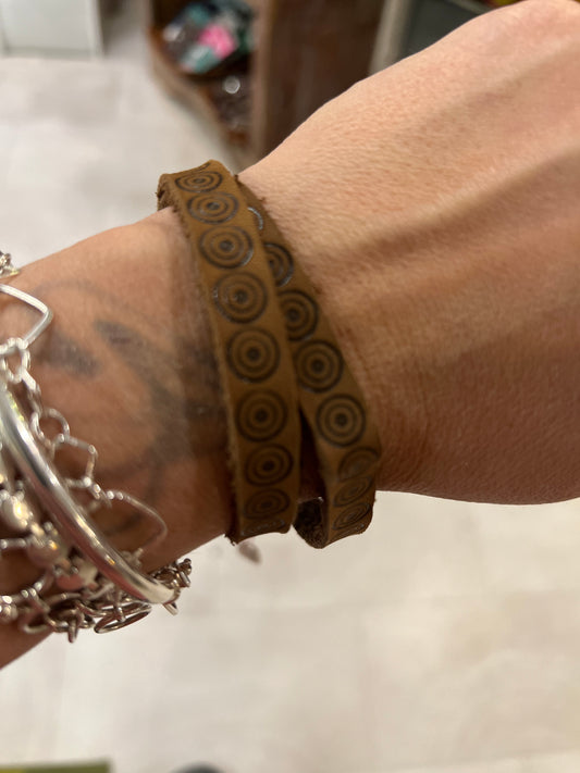 Leather Wrap Designed Bracelet