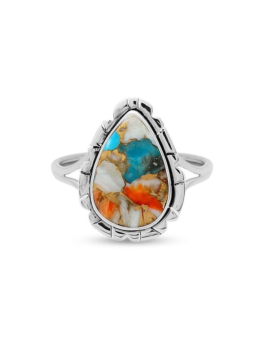 Spiny Oyster Turquoise Ring | Size 7