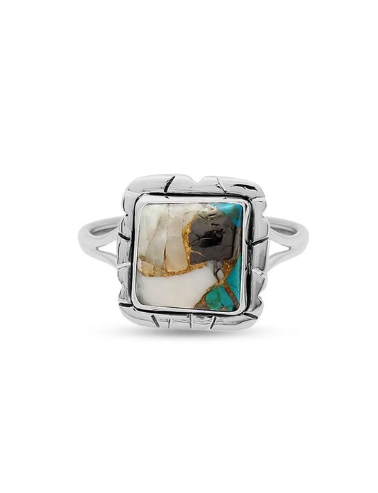 Oyster Turquoise Ring | Size 7
