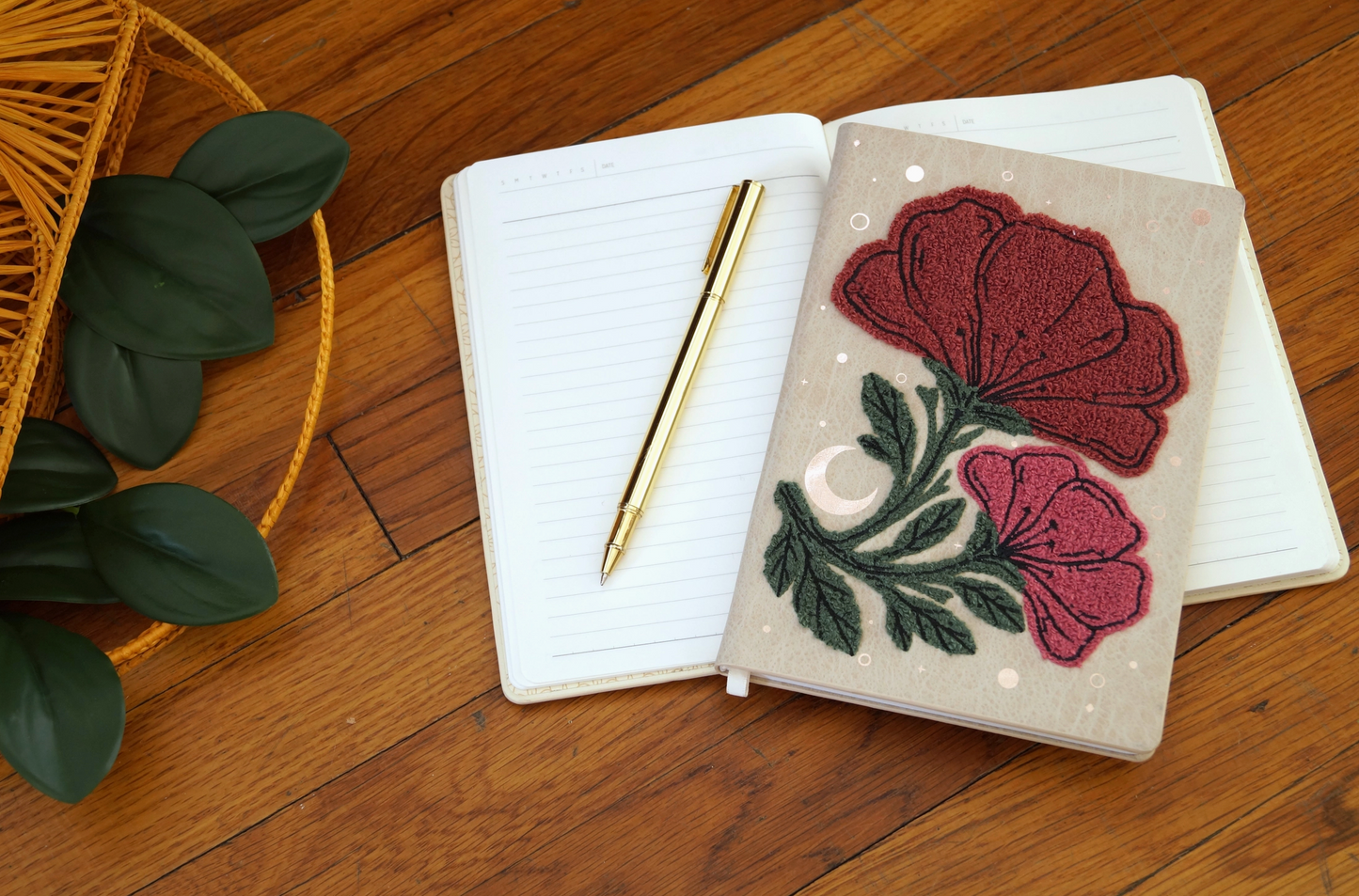 Double Bloom Embroidered Journal Notebook