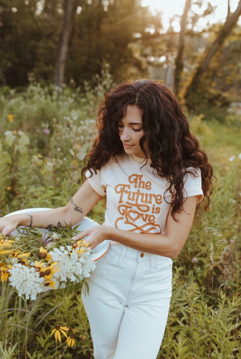 The Future Is Love, Women's Organic Cotton Graphic T-Shirt