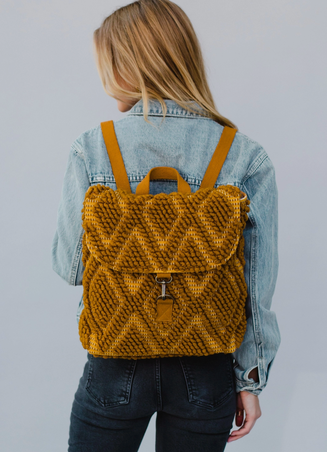 Diamond Pattern Backpack